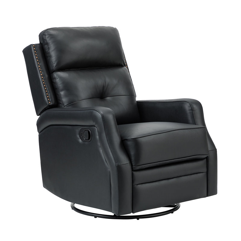 Fauteuil inclinable manuel pivotant Rudisill, Similicuir galet noir