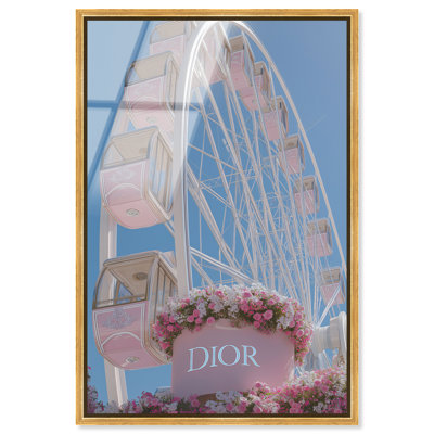 «Pink Ride», impression sur toile encadrée par Art Remedy, cadre doré, 36 x 54