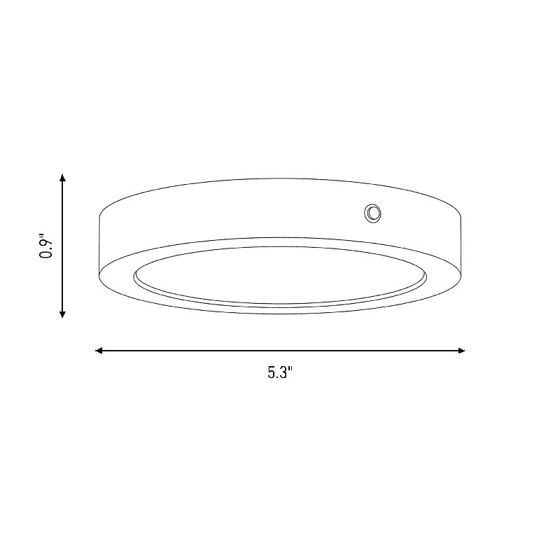 Raed LED Flush Mount in White, White, 0.9" H x 5.3" W x 5.3" D