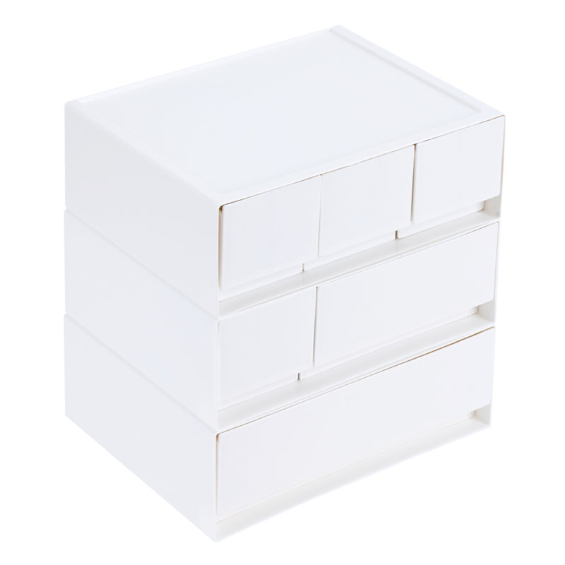 Stackable Multi-Compartment Desk Storage Box Organiser