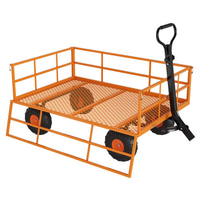 1200 LBS Steel Garden Cart – 3-in-1 Pull Wagon with 13" Tires for Soil, Plants & Tools