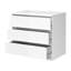 Paredes Chest Of Drawers With Three Drawers, Glossy White Color, 77 X 70 X 50 Cm