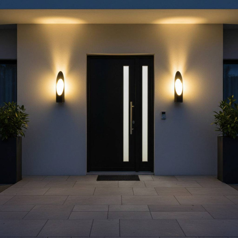 UltraBeam 5 Watt Black Modern Outdoor Wall Light - IP65 rated - 3000k Warm White - 330mm Tall