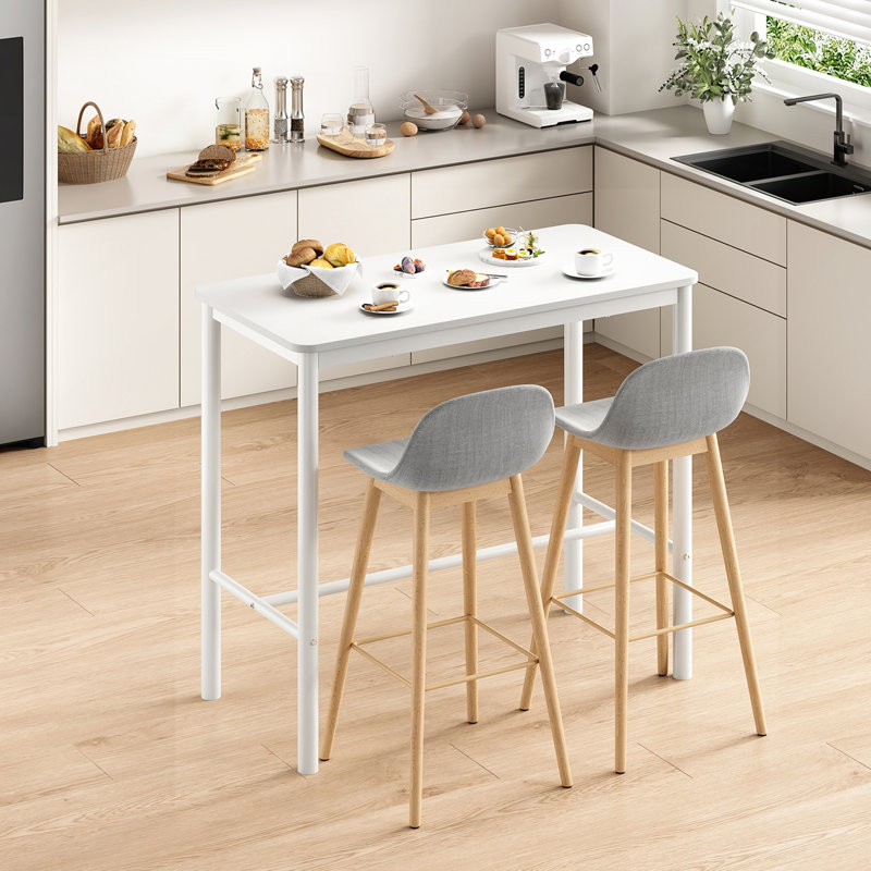 Table de salle à manger en métal, Blanc, Blanc