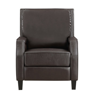 Self Chair, Dark Brown Upholstery, Solid Wood Feet Finish Transitional Style Self,