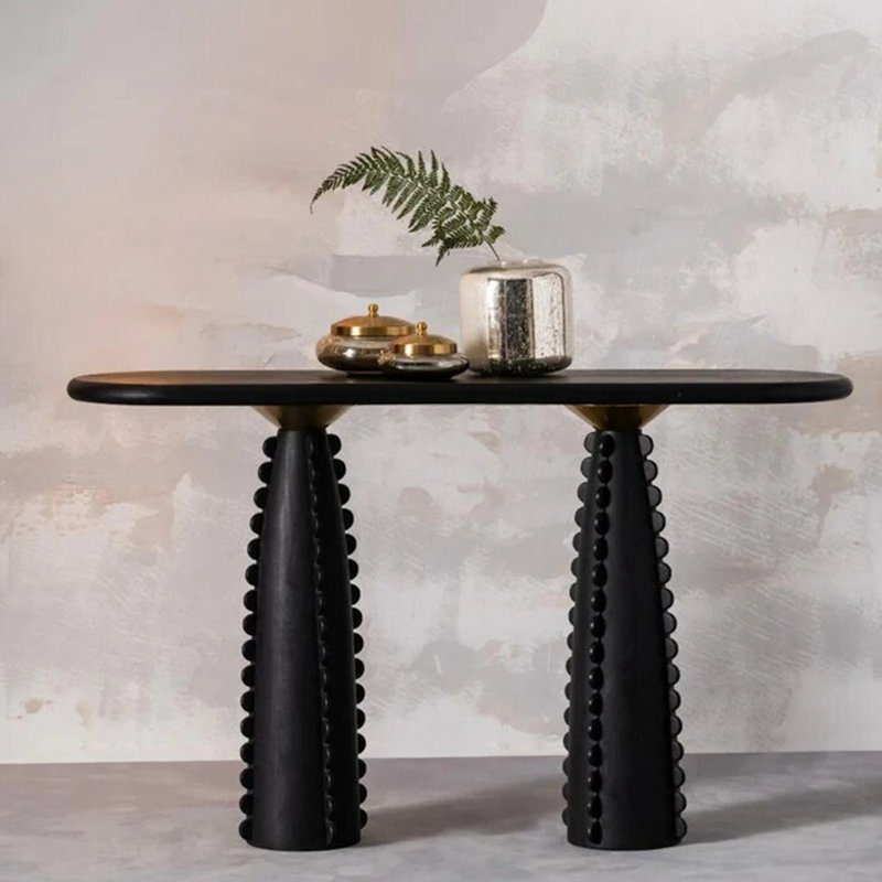 Console simple de style Wabi-sabi, 30.7" H x 63" W x 15.7" D