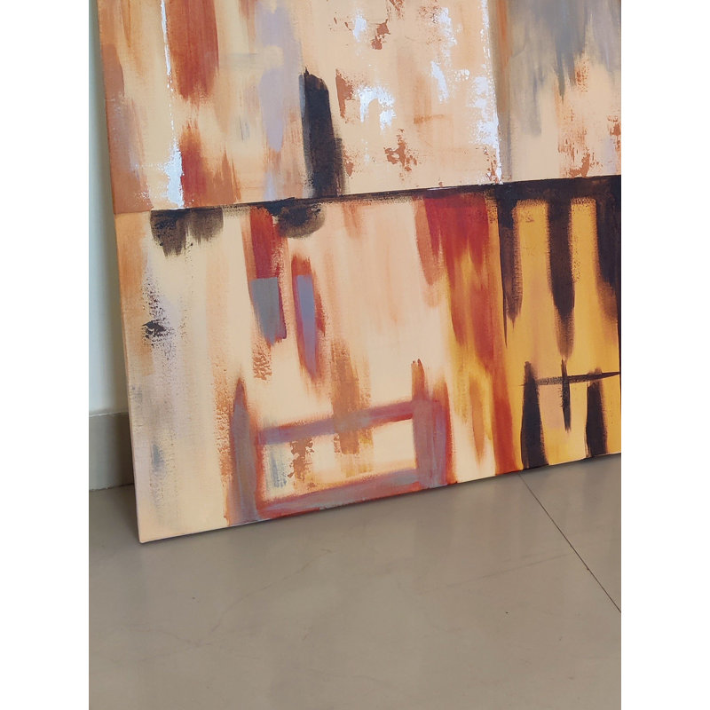 Art mural acrylique non résolu «Uncharted», peinture sur toile par Kapil Vadhera, décor abstrait contemporain