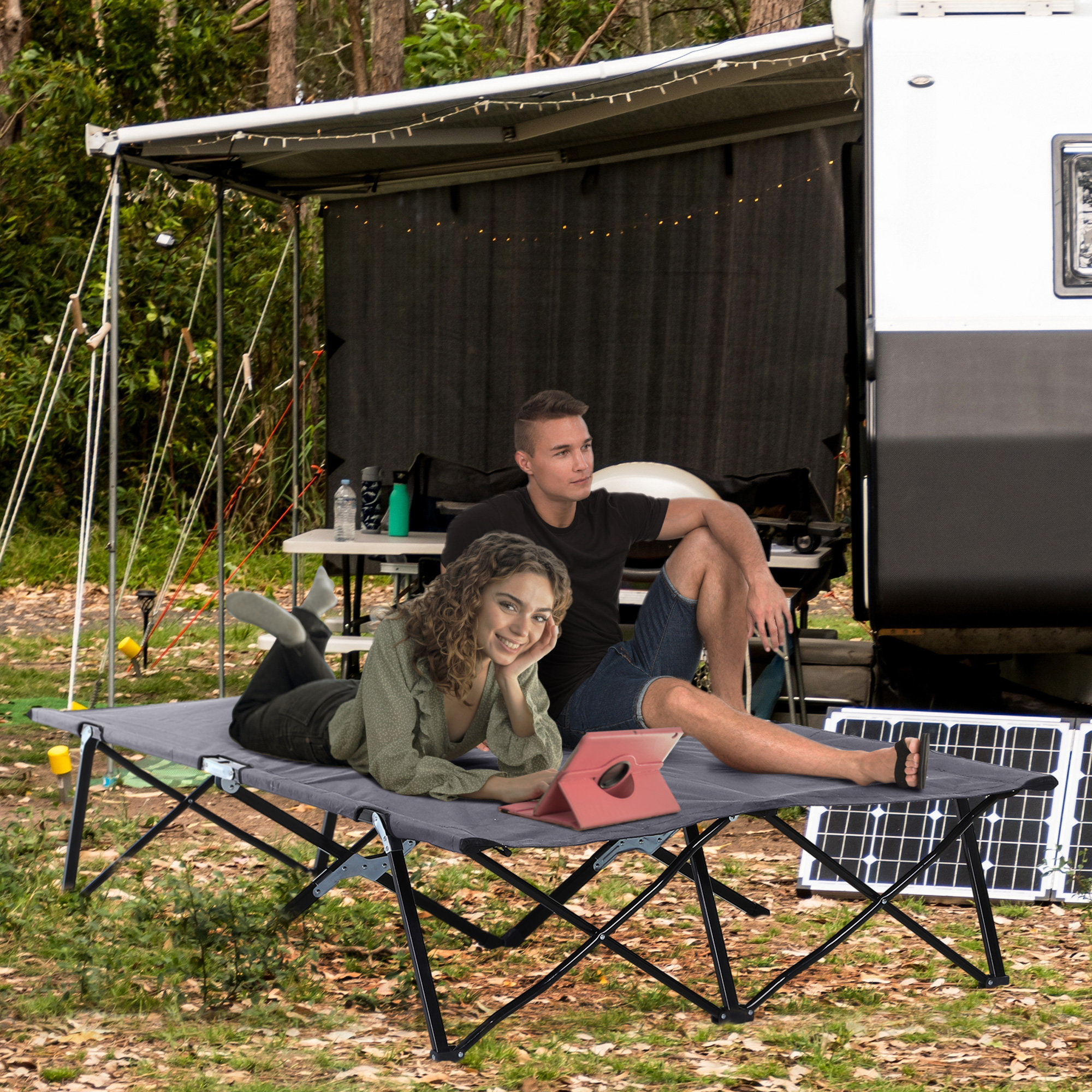 Outsunny Two Person Double Wide Cot & Reviews Wayfair