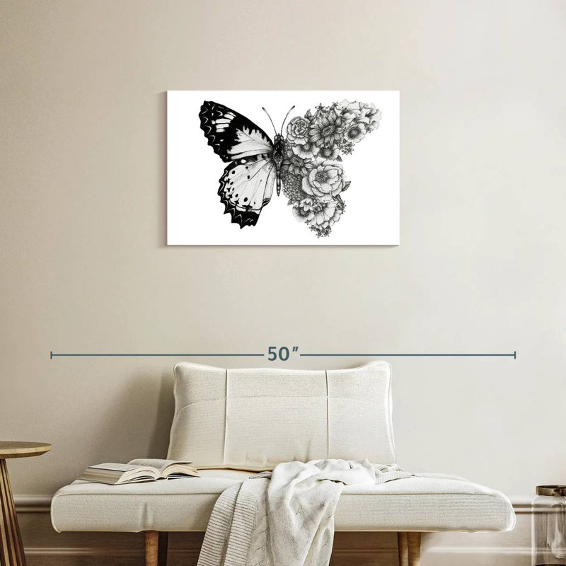 Brampt papillon en fleurs I, H 20 po x l 30 po