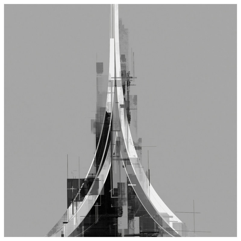 Édredon abstrait à structure architecturale, Twin