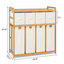 Panier à linge et tablette de rangement en bambou avec panier à linge à 4 compartiments-128582361-138202997