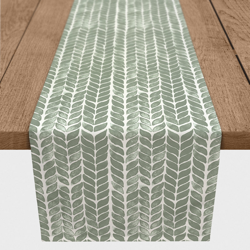 Chemin de table rectangulaire en polyester Cenya, 90 po x 16 po, Vert