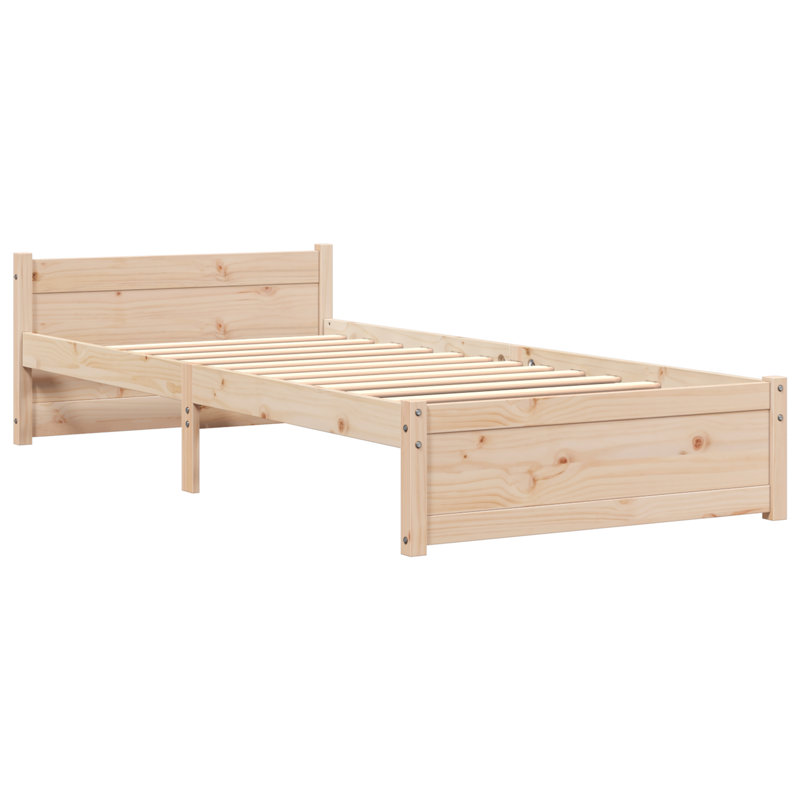 Bed Frame Solid Wood, Small Single (2'6), Grey