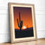 Desert Sunset Silhouette Landscape - Framed Print-996382040-996382055