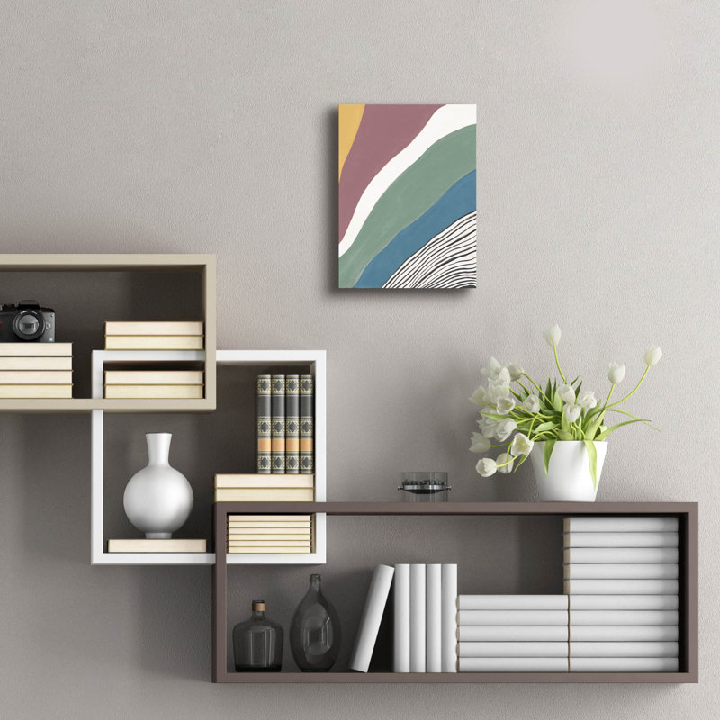 «Colorful Retro Abstract 4» par Danhui Nai, art mural en verre acrylique, H 16 po x l 12 po x P 0,13 po