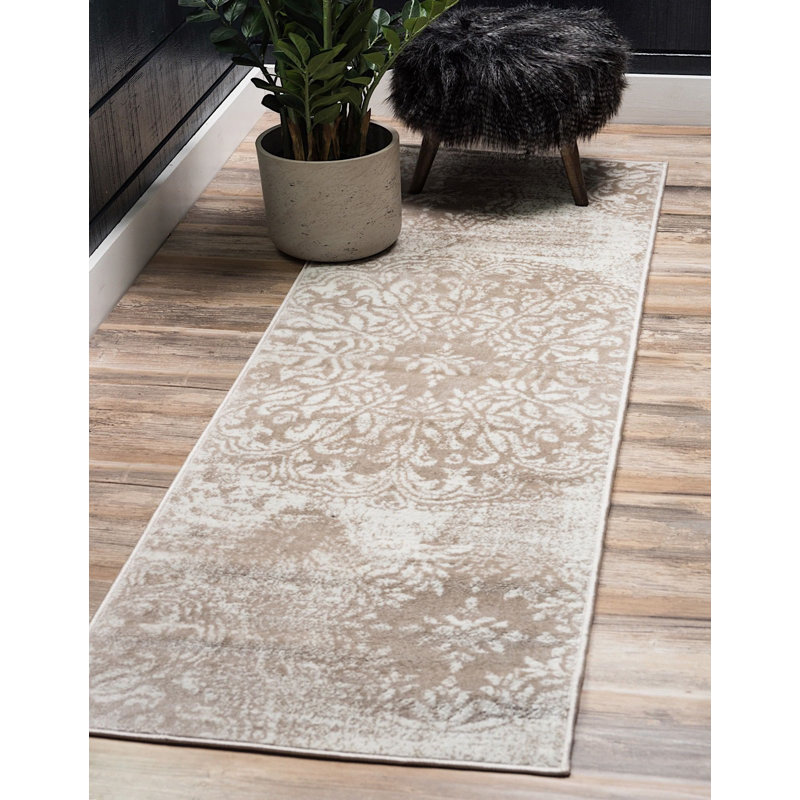 Brandt Floral Area Rug, Runner 2' x 6'7", Beige 