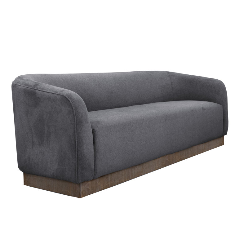 Bedfordshire Wooden Frame & Base, Sofa, Gray Polyester Blend, 33.5" H x 88" W x 30.25" D