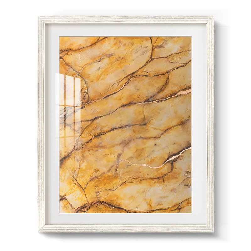 Marbre jaune II - impression encadrée, H 28,5 po x l 20,5 po, Blanc
