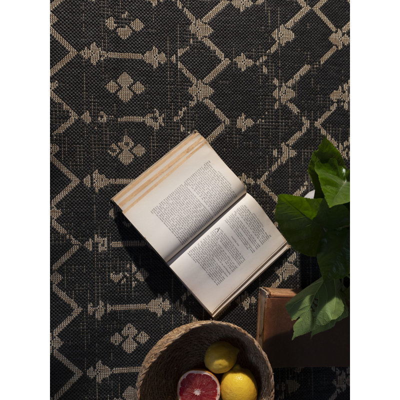 Tapis d'extérieur de qualité supérieure en polypropylène à motif géométrique, Rectangle de 2 pi x 3 pi