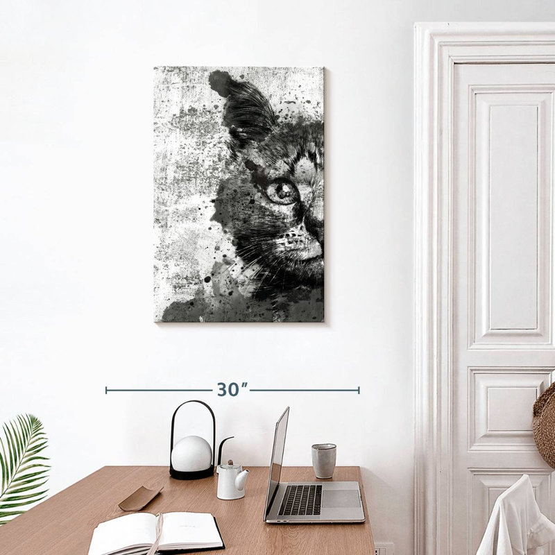 Brampt Cat Face Black And White, 30" H x 20" W