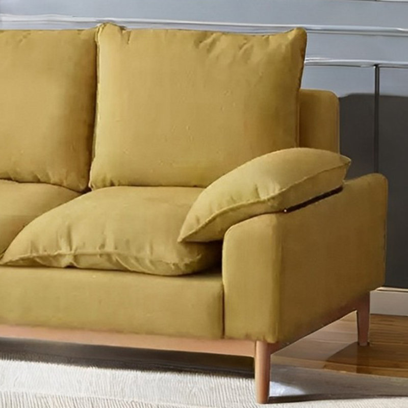 Canapé nordique simple en bois massif, Jaune