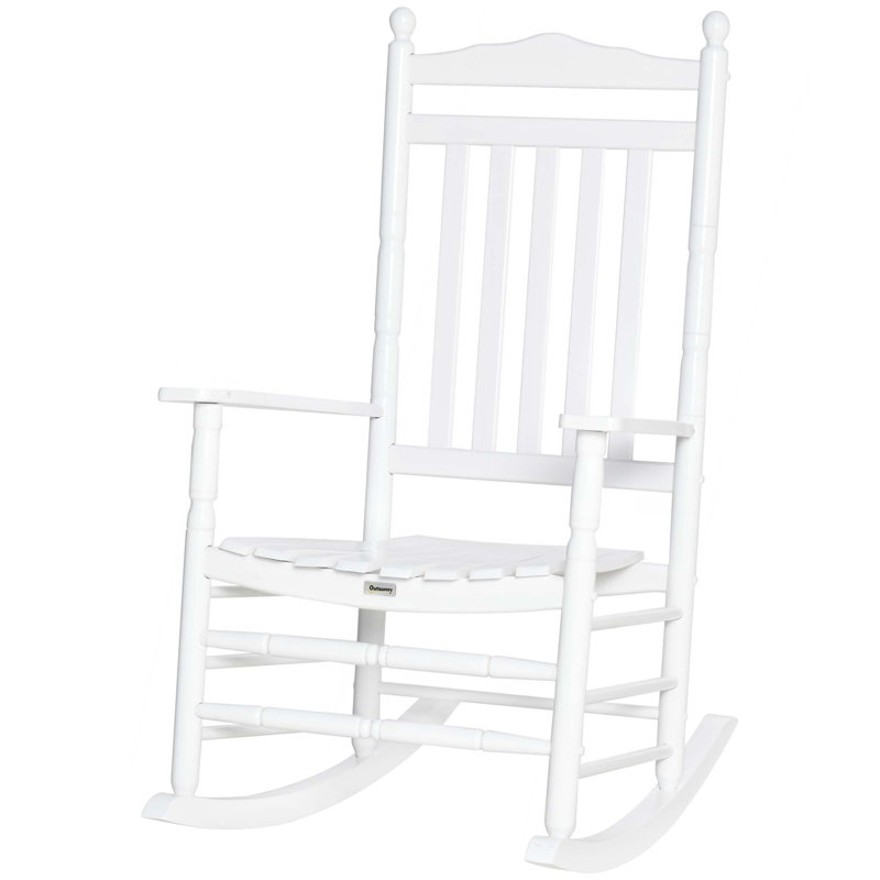 Chaise berçante à haut dossier Traditional, Blanc