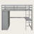 Full Size Wood Loft Bed with Built-in Wardrobe, Long Desk, Storage Shelves & 3 Drawers—Space-Saving Loft Frame with Guardrails and Ladder-621421133