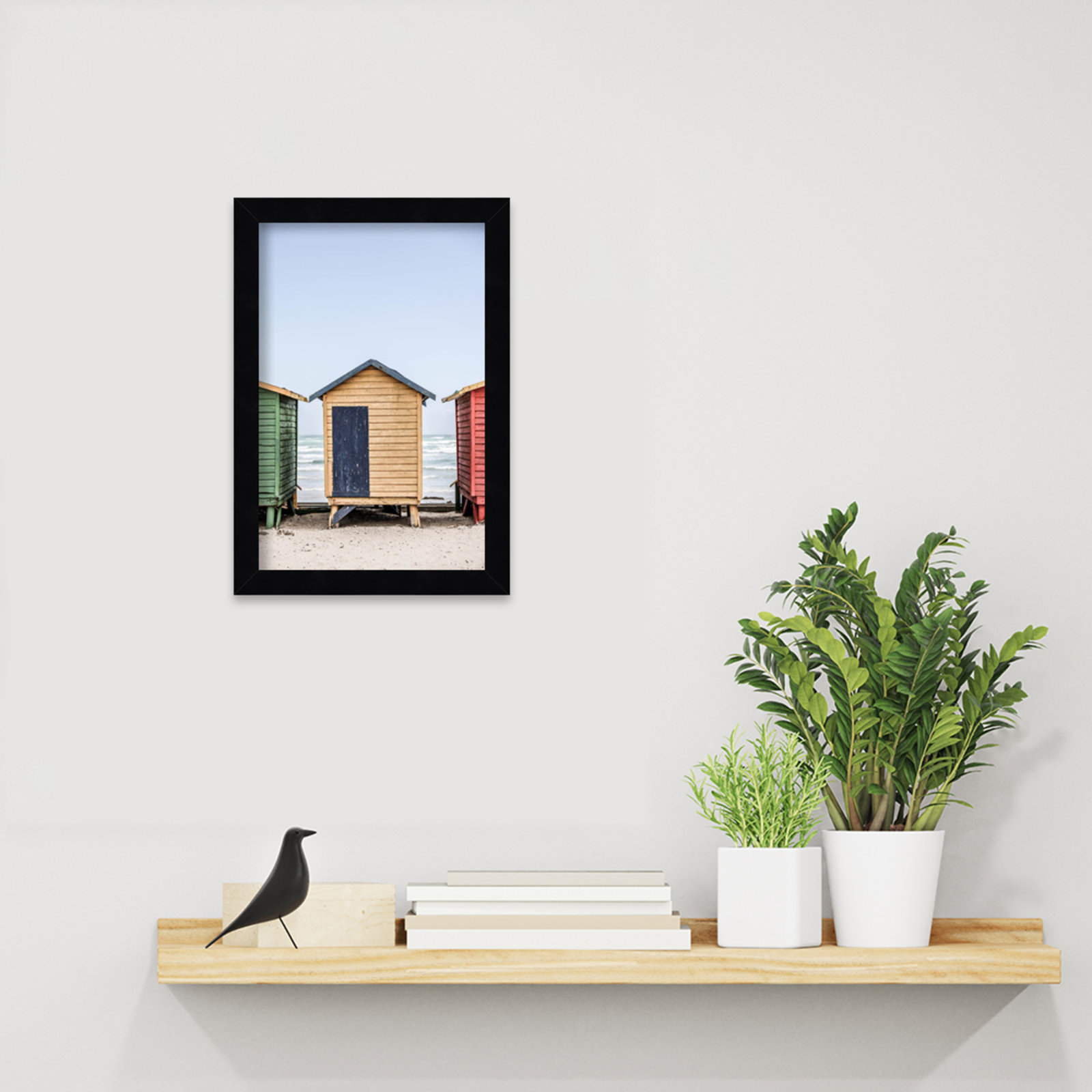 Yellow Hut by Shot by Clint Wood Framed Wall Art Print, Black, 13" H x 9" W