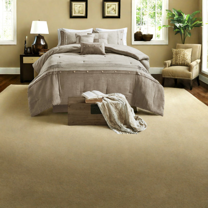 Ensemble de literie Luxe Comfort, simili suède polyester, brun clair rustique