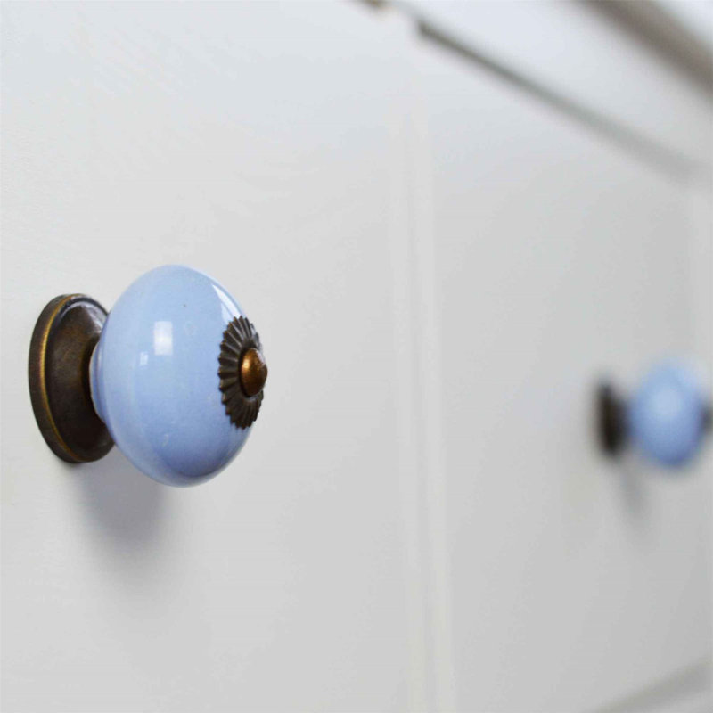 Nicola Spring - Round Ceramic Cabinet Knobs, Blue