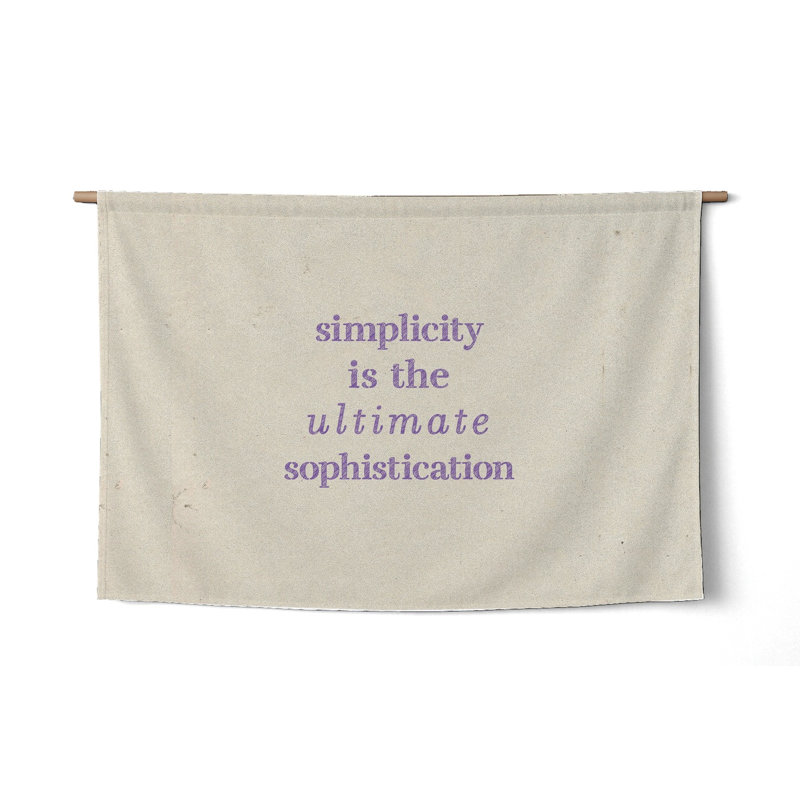 La simplicité est le summum du raffinement — Tapisserie murale tissée paysage géométrique low-poly, H 50 po x l 70 po