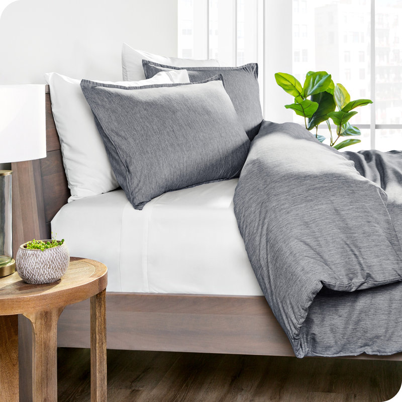 Ensemble de housse de couette et taie décorative en microfibre de qualité supérieure, Gris anthracite Heather