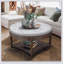 Grande table basse ronde avec repose-pieds imperméable avec rangement à 2 niveaux et capitonnage surdimensionné pour une vie élégante-708161451