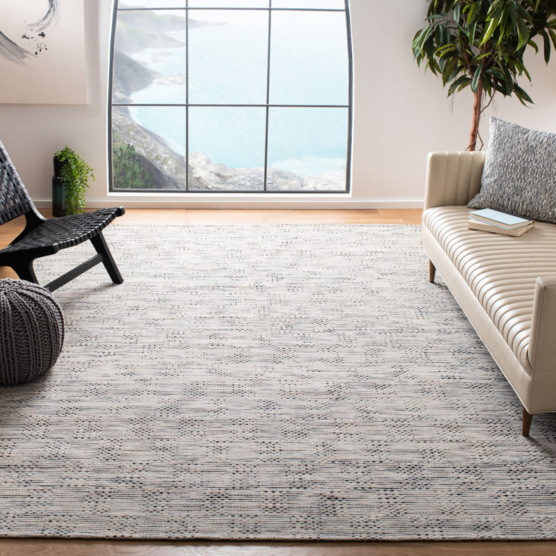 Tapis abstrait en laine / coton tissé à la main Laureldale, Rectangle 6 pi x 9 pi