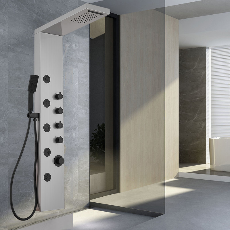 Panneau de douche 51,57 avec, Noir / nickel