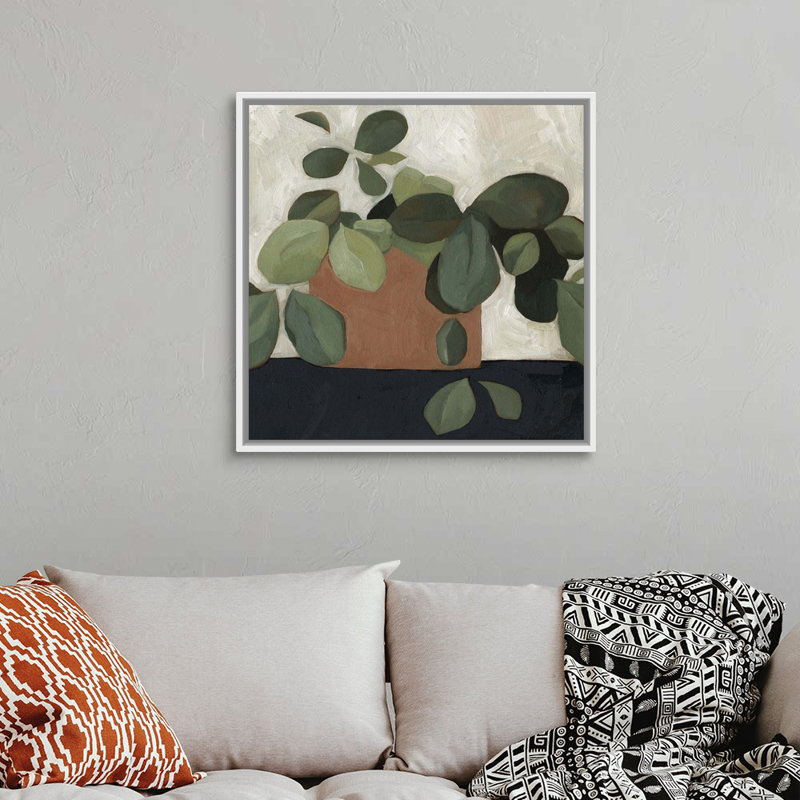 Jade Hoya I, art mural sur toile, Toile avec cadre blanc, H 32 po x l 32 po