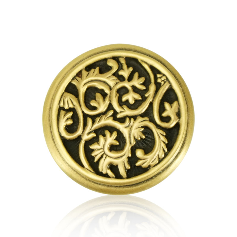 GLENDALE COURT KNOB BURNISH BRASS FINISH, Museum Gold
