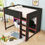Lit mezzanine en bois avec bureau, garde-robe, DEL et tiroir-2092217364