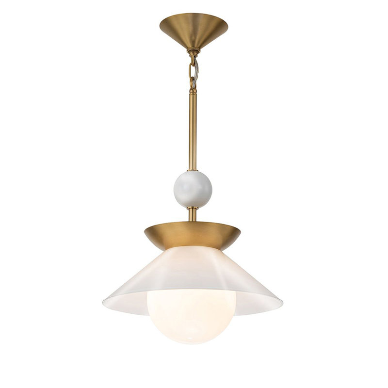 Wideman 1 - Light Aged Brass Cone Pendant