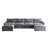Oversized U-Shaped Sectional Sofa 4-Seater Corduroy Cloud Couch Deep Seat with 2 Movable Footrests-1373398454-1373398453