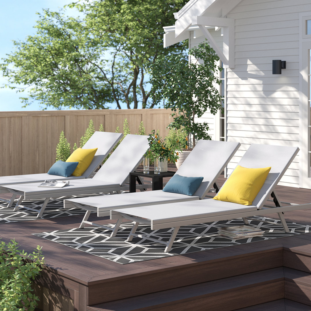 Audyn Outdoor Metal Chaise Lounge Set (Set of 4) Wade Logan® 