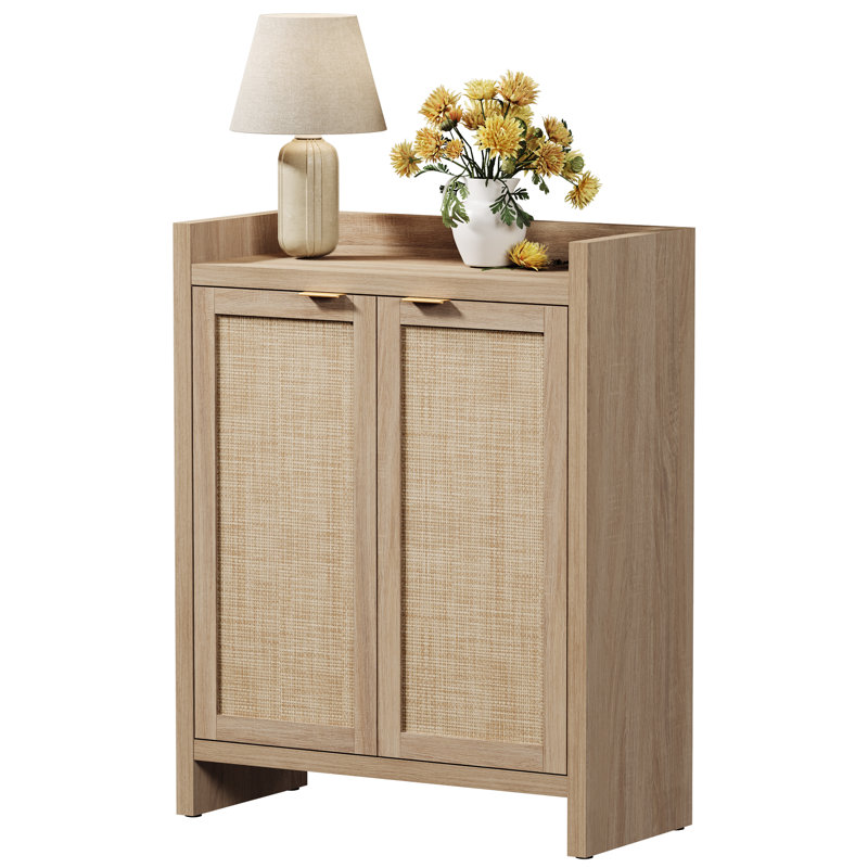 Armoire de rangement pour chaussures 24 paires avec tablettes réglables Chada, Chêne clair