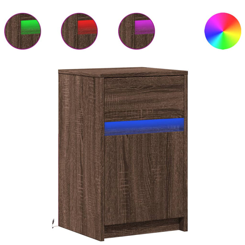 Darleth 38cm W Manufactured Wood Bedside Table, Sonoma Oak, Individual