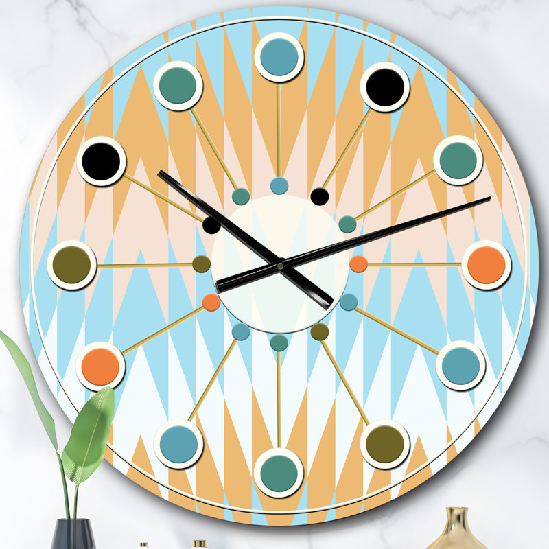 Horloge murale rétro Mid-Century, Surdimensionné
