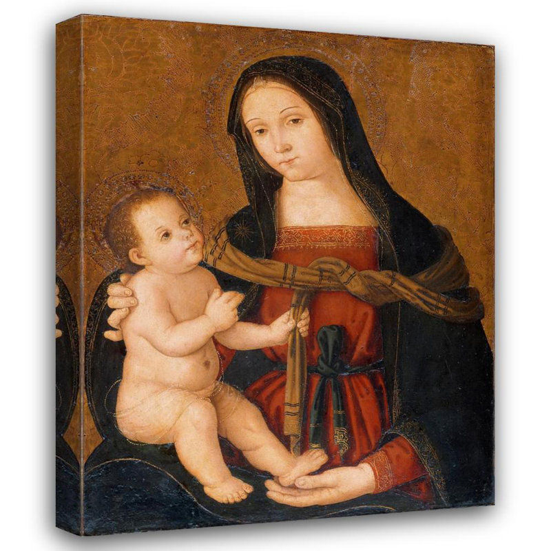 «Madonna and Child» par Antoniazzo Romano, reproduction d'art sur toile tendue avec châssis, H 24 po x l 17 po