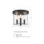 Matte Black 3 - Bulb Outdoor Flush Mount