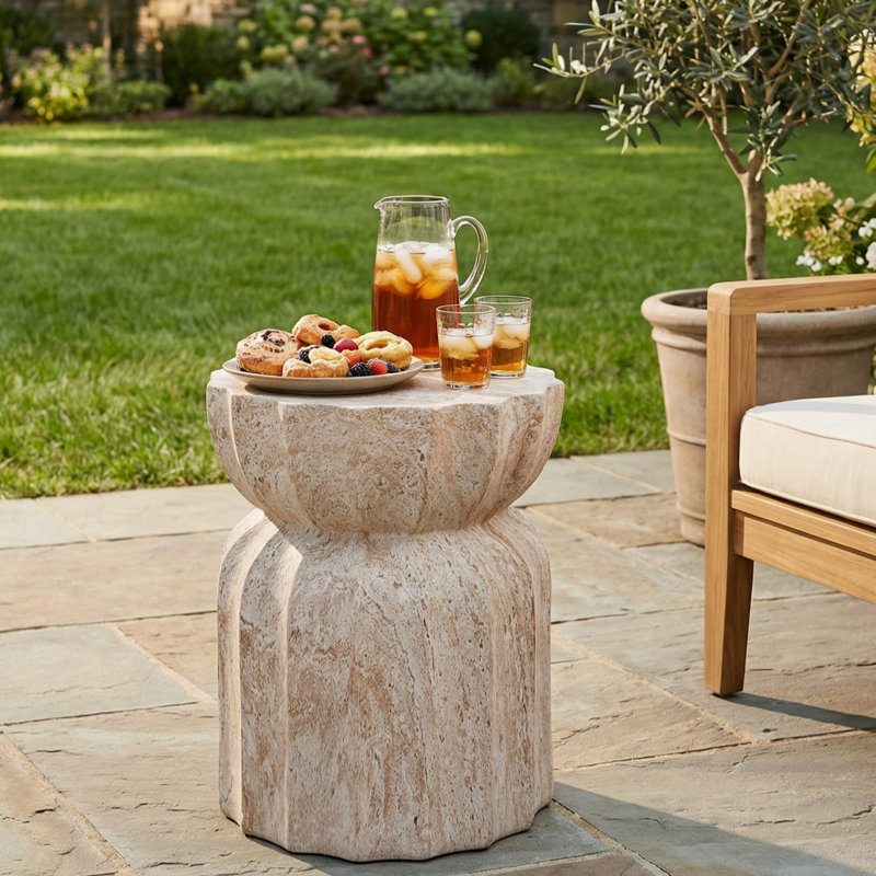 Table d'appoint EOS 18,9 po Eos, Marbre beige
