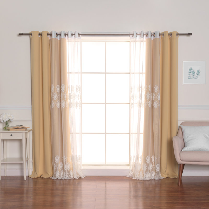 Paire de rideaux occultant et isolants Brunonas Mix & Match, L 52 po x L 84 po, Soleil