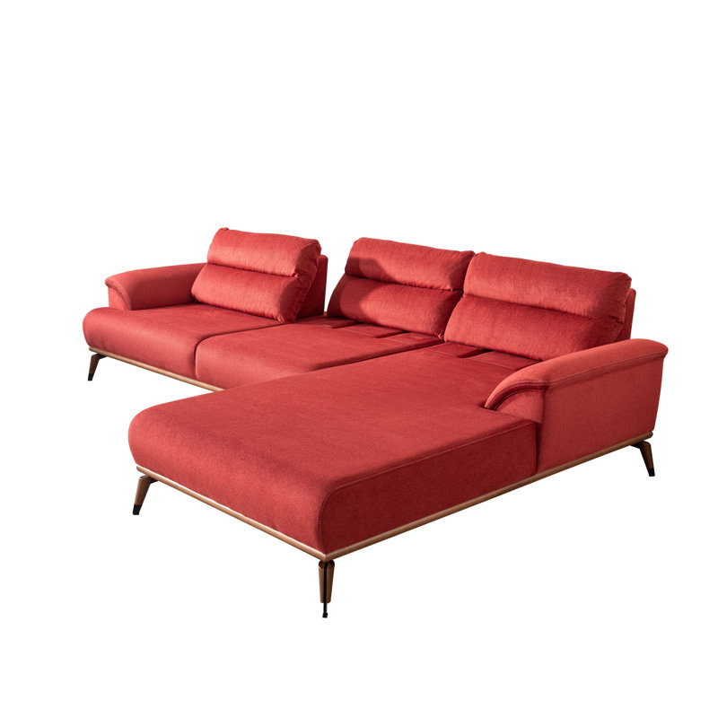 Velvet L-Shaped Sectional Right Hand Facing