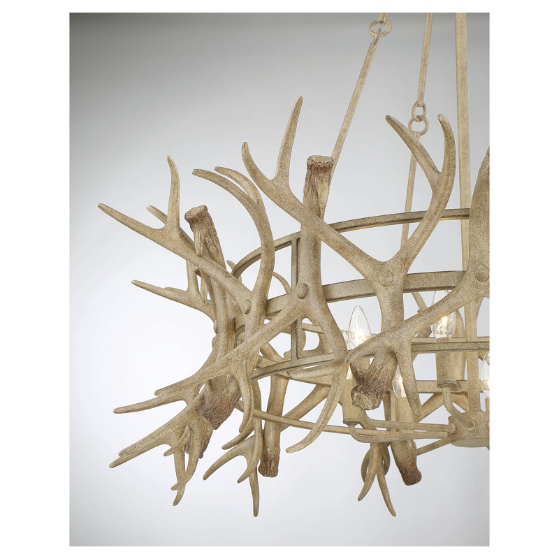 Lustre 8 lumières en brun clair Daniels, Brun clair